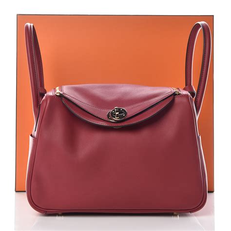 HERMES Swift Verso Lindy 26 Rouge Grenat Orange